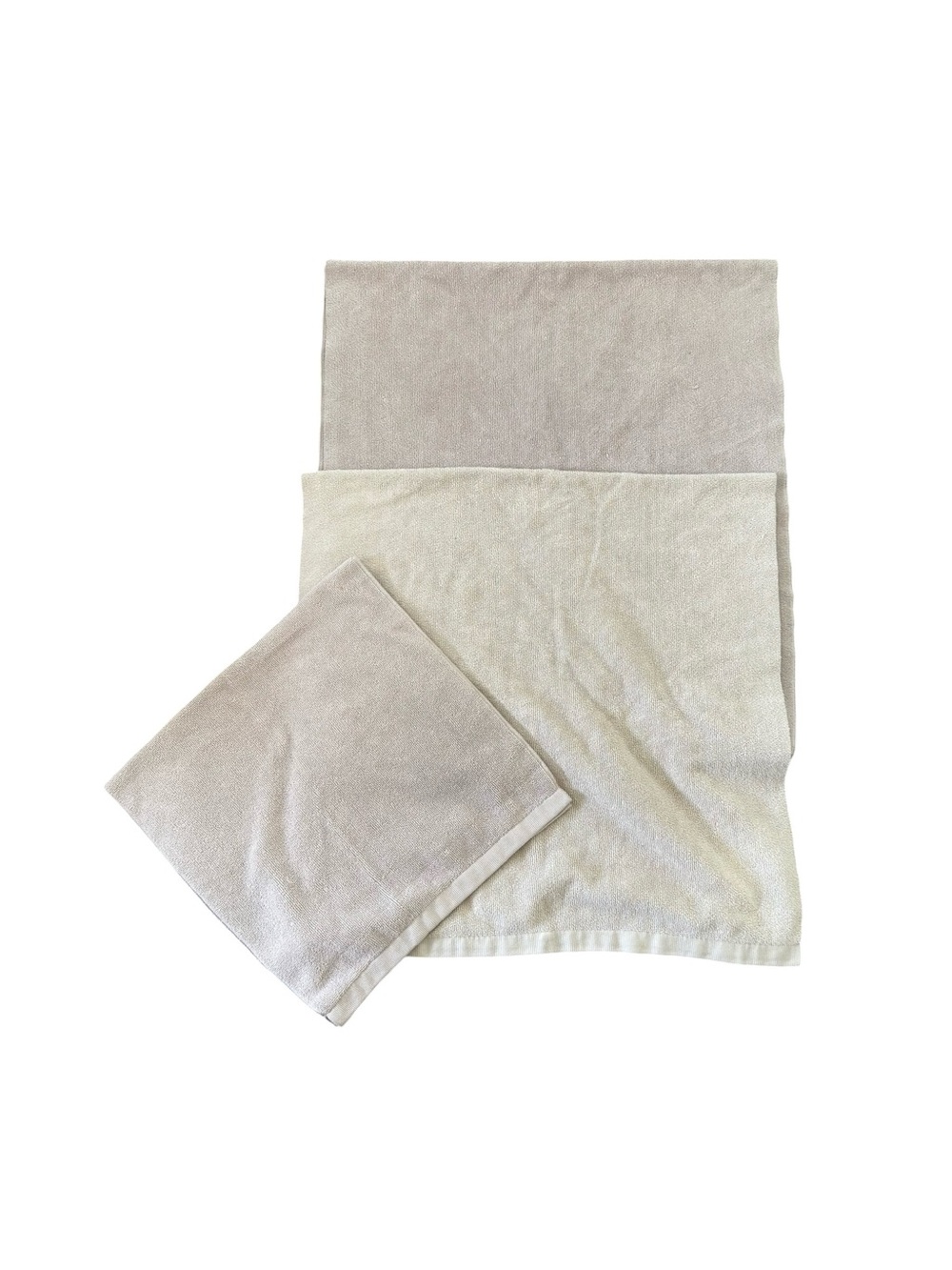 Norwex Bath Body Towels Lightweight Terry Tan 2 Bath 1 Hand Towel Loop Hanger